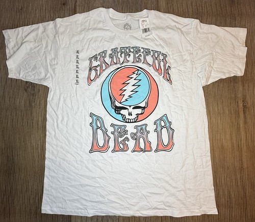 GRATEFUL DEAD SKULL BAND MENS TEE SHIRT WHITE XL NWT NEW GRATEFUL DEAD BRAND - Picture 1 of 6