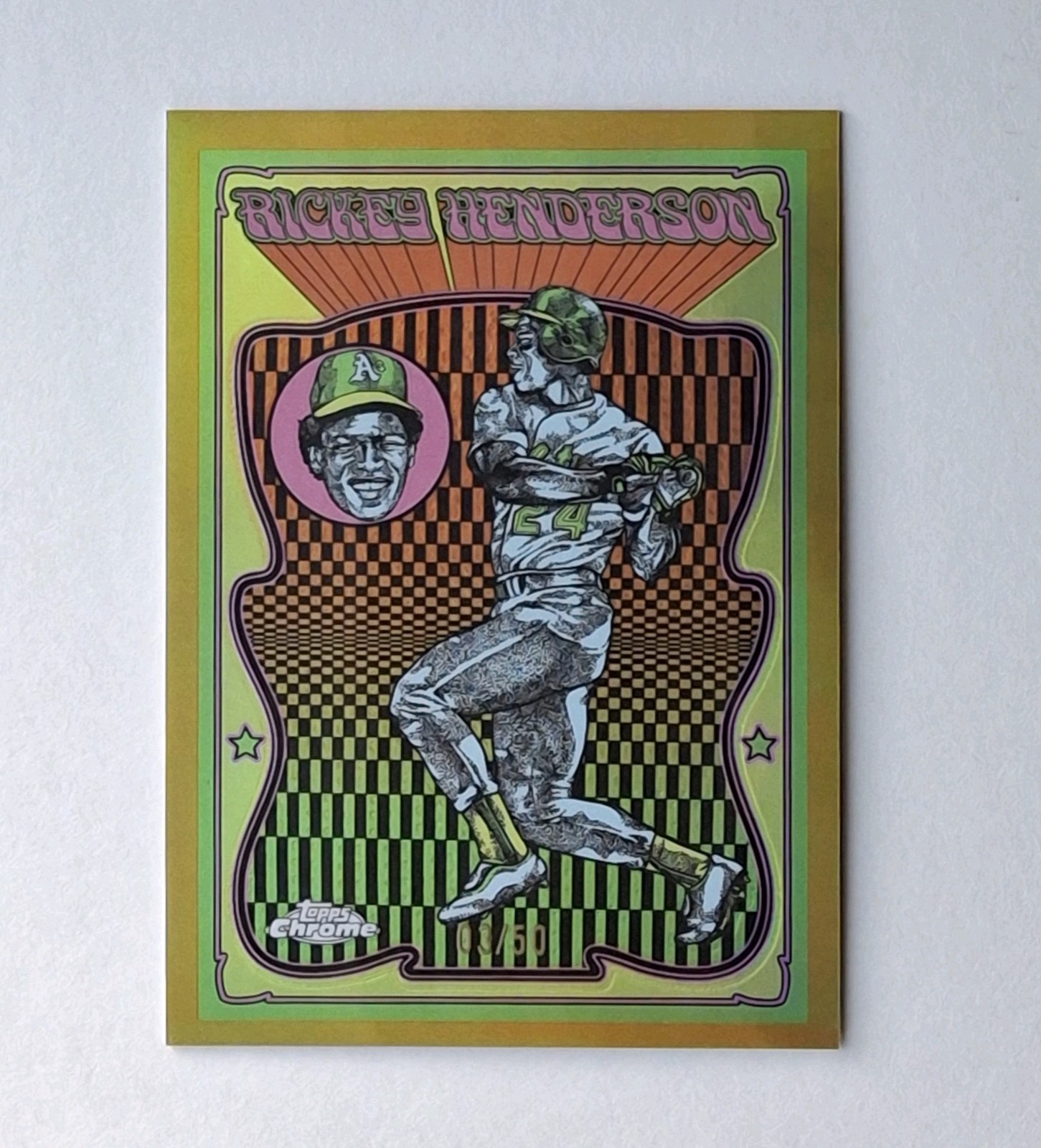 RICKEY HENDERSON - 2025 Topps Chrome Ultra Violet All-Stars GOLD Refractor #/50