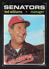 1971 Topps Baseball Card #380 Ted Williams HOF Washington Senators Mgr VG ae