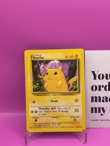 JUEGO BASE POKEMON TCG MEJILLAS AMARILLAS PIKACHU 58/102 TARJETA - LP - Imagen 5 de 7