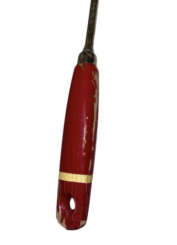 Vintage Ekco USA Holzkelle mit rotem Griff 1” Tiefe 3-3/4” Durchmesser Mid Century - Bild 2 von 4