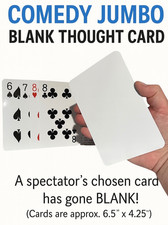 Comedy JUMBO BLANK THOUGHT Funny Mental Magic Playing Cards Trick Mind Gag Set