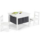 Babyjoy Kids 2-in-1 Activity Table & 2 Chairs Set w/Storage Building Block Table