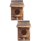  2 Pieces Vogelhaus Holz Vogelfutterrohr Für Garten Vogelfutterspender
