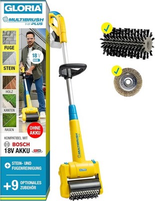 GLORIA MultiBrush li-on PLUS Akku Reinigungsbürste für Stein, Fugen, Holz,
