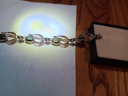 7 In Sorrento Sterling Bracelet. Green Gems. - Picture 9 of 11