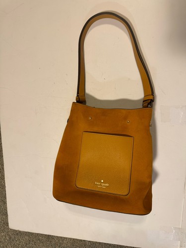 Kate Spade Marti Bucket Suede Top Handle Bag 11x10 In. Brown  - Picture 2 of 4