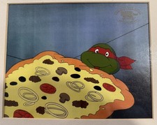 Original TMNT Raphael Production Animation Cel w/ COA – 1987 Series, Pizza Scene