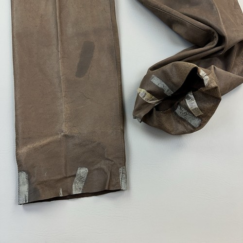 Pantalones plisados de cuero marrón 32 30x32 vintage The American para hombre años 80 - Imagen 8 de 20
