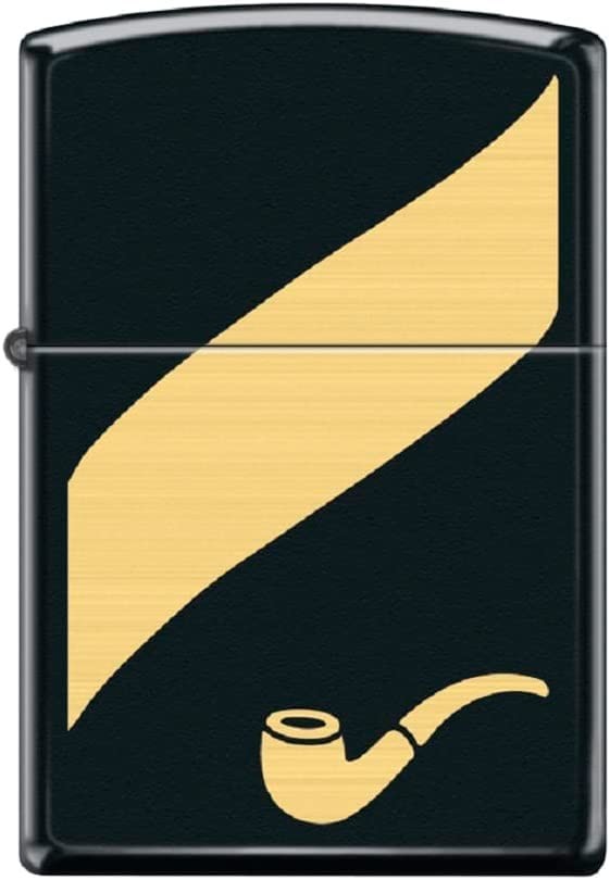Zippo Lighter- Personalized Engrave Gold Ribbon Design Pipe Insert #Z5521