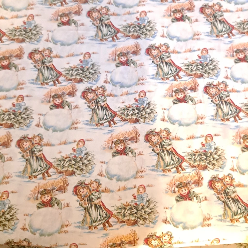 Tela de algodón de invierno victoriana para niños 1 yarda X 44" colección Sheryl Roy para SSI Foto 4 de 4