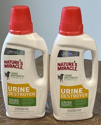 Lot Of 2 Nature s Miracle Urine Destroyer Enzymatic Formula Odor Control 32oz Ea