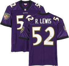 Ray Lewis Baltimore Ravens Autographed Mitchell and Ness Purple Authentic Jersey