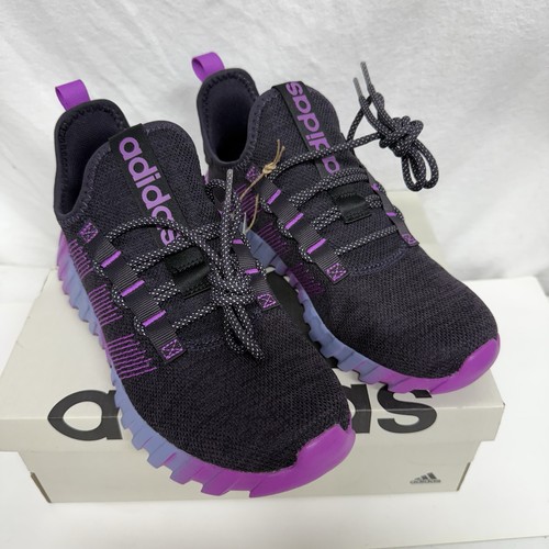 Adidas Kaptir Flow Turnschuhe Mädchen Größe 6 schwarz und lila neu im Karton - Bild 1 von 8