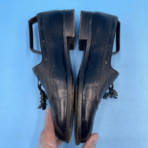 Zapatos Mocasines Moreschi Campus II Russell Bromley Cuero Negro Con Borlas Reino Unido 8 - Imagen 8 de 15
