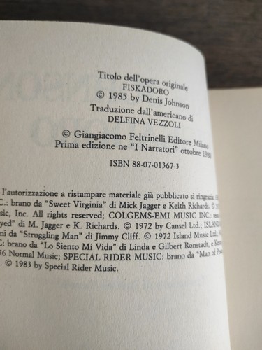 DENIS JOHNSON: FISKADORO - Foto 4 di 4