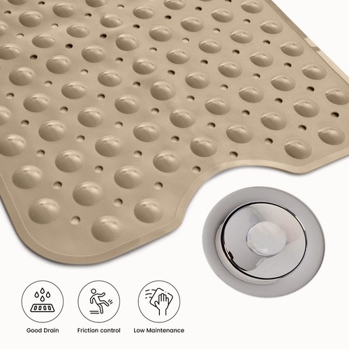 Rutschfeste Badewannenmatte (40 x 16) Zoll extra lang antibakteriell Badezimmer Duschmatte - Bild 175 von 190