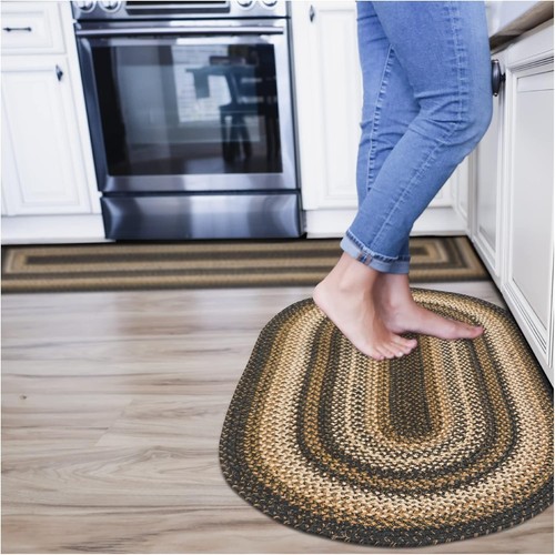 Homespice Kilimandscharo kleine geflochtene Teppiche 16x24 16" x 24" oval, - Bild 1 von 10