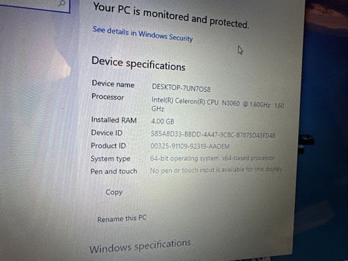 HP Laptop Stream 14-ax011ds Intel Celeron N3060 (1.60 GHz) 4 GB Memory 32GB emmc - Picture 3 of 10