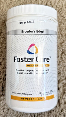 Breeder's Edge Foster Care Powdered Milk Replacer for Kittens 12 oz EXP 8/06/27