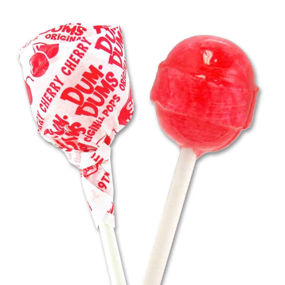 Dum Dums Cherry Lollipops - Bulk Candy Box with Individually... 