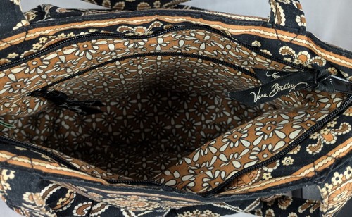 VERA BRADLEY Morgan Caffe Latte Pattern Quilted Cotton Medium Bucket Style Bag - Picture 5 of 7