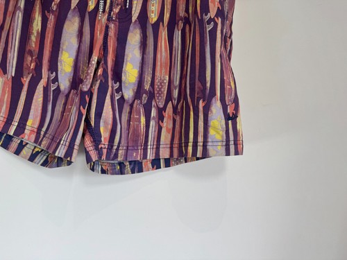 Mantaray Swim Shorts Men Large Purple Patterned Board Mesh Lining Pocket Vintage - Picture 3 of 7