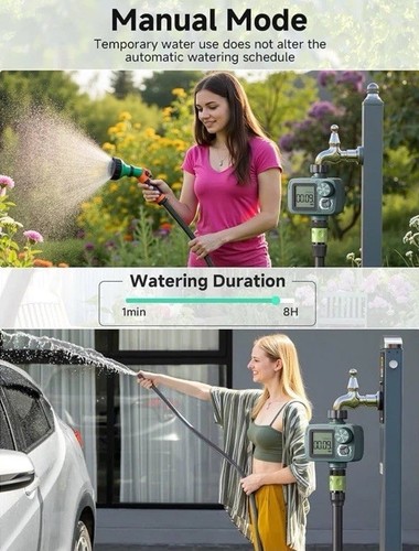 Temporizador de rociadores, temporizador de agua programable Vimlinc para manguera de jardín con retardo de lluvia - Imagen 4 de 8