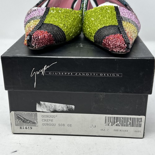 Vicini Design by Giuseppe Zanotti Heels Colorful Beaded Size 8 B WORN ONCE $1200 - Picture 6 of 14