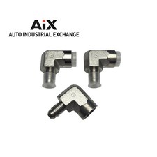 Lot of 3 Brennan SS Elbows 1/4 JIC x 1/4 NPT – Parker 4-4 DTX-SS Equivalent