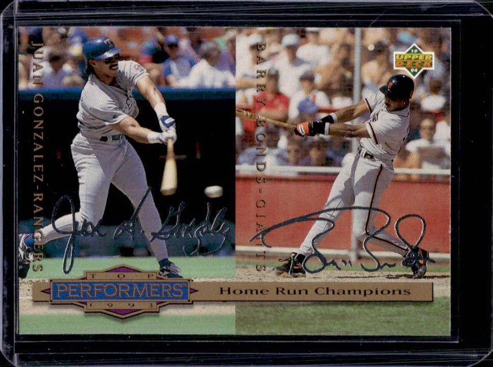 1994 Collector's Choice Juan Gonzalez Barry Bonds Silver Signature #313