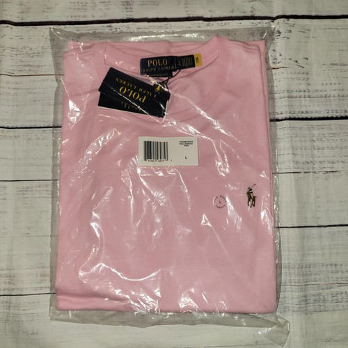 Camisa Polo Ralph Lauren Para Hombres Grande Rosa Clásica Cuello Redondo Algodón Suave Tacto Nueva con Etiquetas - Imagen 2 de 24