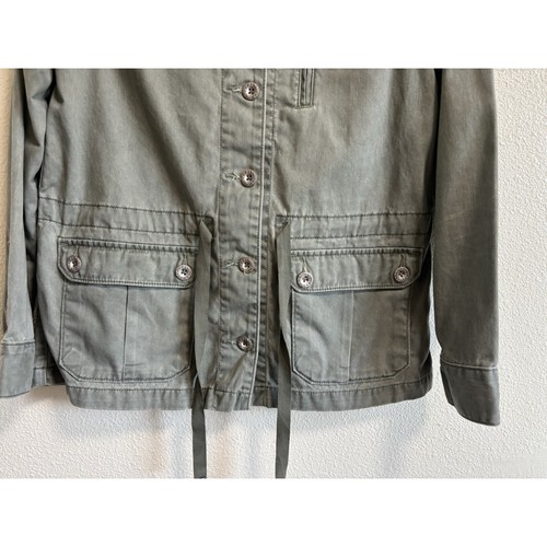 VTG Levi's Women’s Sz M Utility Jacket Green Hooded Drawstring Chore Gremlin Y2K - Picture 3 of 10