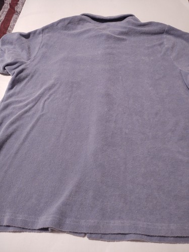 CRIQUET Men's Button Front THICK 100% Cotton (XL) Blue TERRYY CLOTH Shirt - Picture 5 of 5