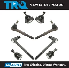 TRQ 8pc Steering Suspension Kit Front Ball Joints w/ Inner Outer Tie Rod Ends