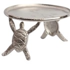Pottery Barn Style Pewter Tortoise Stand /Tray/Decor