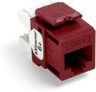 (40) Leviton 61110-BR6 CAT6 RJ45 QuickPort eXtreme Jack Module, Crimson/Dark Red