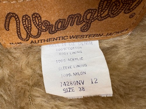 Vintage Sherpa? Wrangler Denim Jacket M-159 Mens Trucker Western Ranch size 38 - Picture 11 of 22