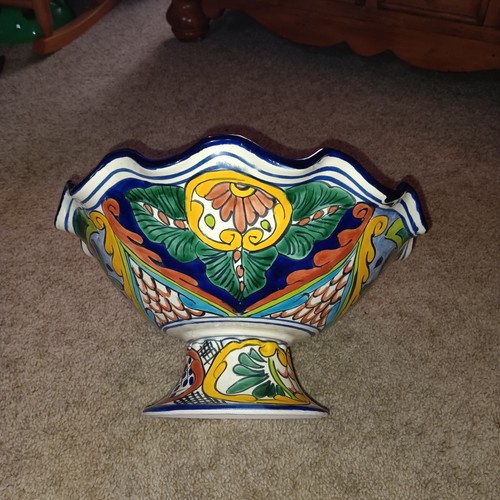 La Maceta Talavera Pottery Hand Painted In Mexico Large Ceramic Fruit Bowl - Picture 9 of 15