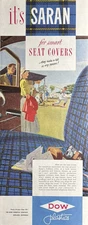 1950 Dow Plastics Saran Seat Covers Auto Smart Midland Mich Vintage Print Ad