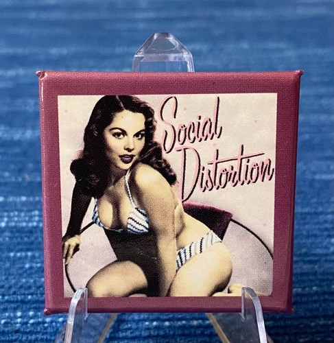 Social Distortion Vintage Pinback Button Loungefly 2003 Small Square Punk 24B