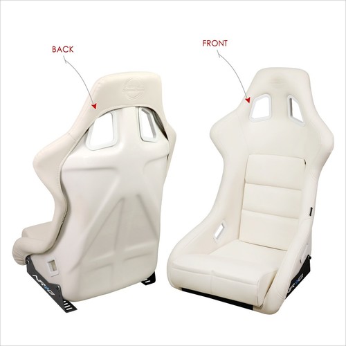 NRG Innovations FRP-302WT-V Vinyl Fixed Back Large Size Bucket Seat w/Brackets - Picture 5 of 7