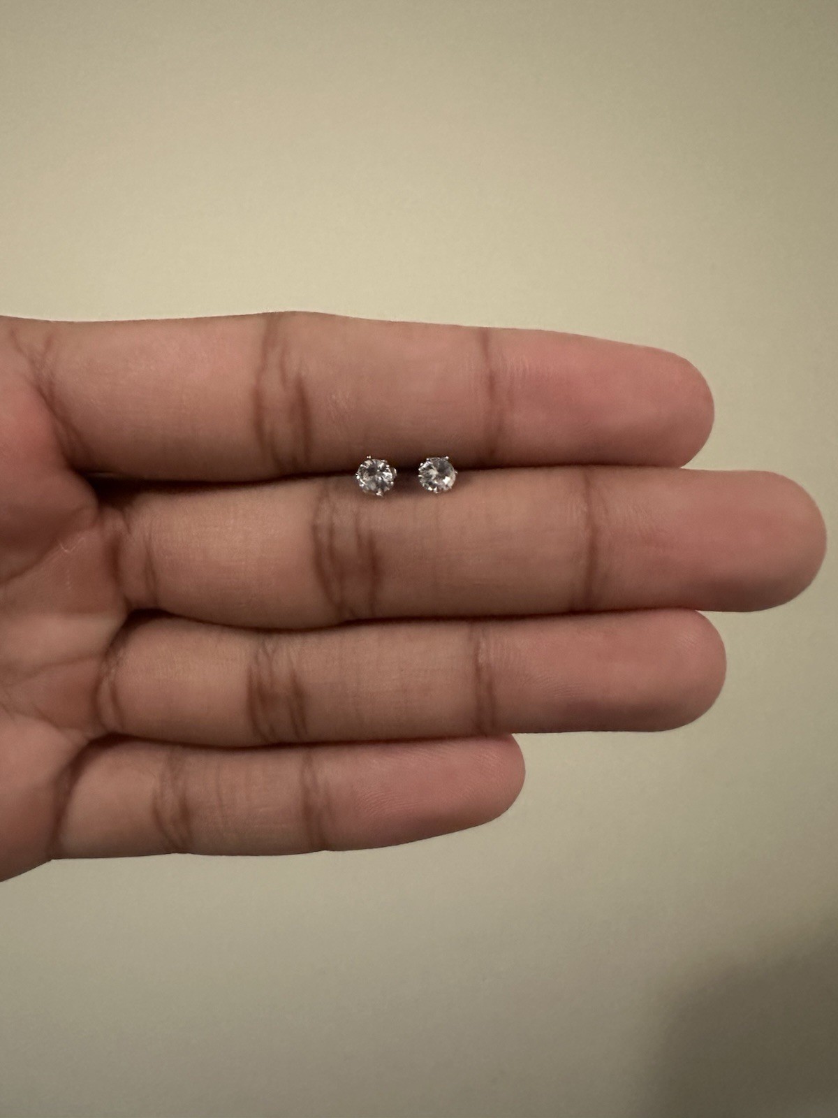 Natural Diamond Pierced Earrings, 0.5ct White Gold