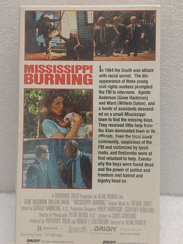 1988 Mississippi Burning VHS New Factory Sealed Orion Watermarks - Picture 9 of 12