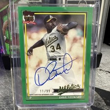 Dave Stewart Auto 2026 Topps 91A-STE 1991 Autograph Green  11/99 Oakland A’s