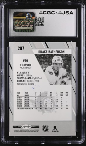 Carta O-Pee-Chee firmata Drake Batherson 2023-24 #207 OPC CGC AU JSA 9 Auto - Foto 2 di 2