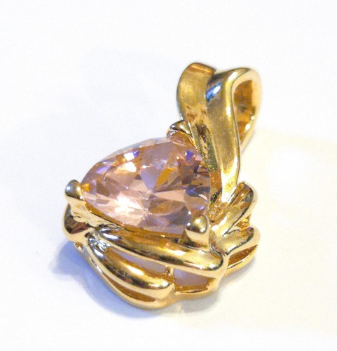 UTC Sterling Silver 925 Gold Vermeil Cubic Zirconia CZ Pendant - 第 2/4 張圖片