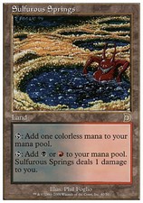Heavy Play, English MTG Regular Sulfurous Springs Deckmasters Magic the Gatherin