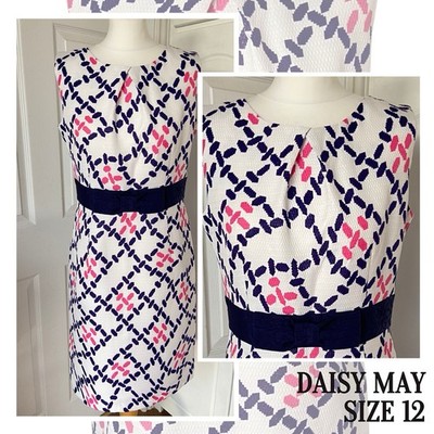 Daisy May Kleid Größe 12 Hochzeit Gast Outfit Anlass Abend elfenbein marineblau hübsch