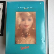 1995 Holiday Jewel Porcelain Barbie Collection Doll Mattel 14311 Brand New